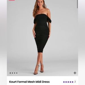 Windsor black Kourt Formal Mesh Midi Dress